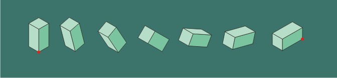 Scratch中等距视角下长方体的滚动动作