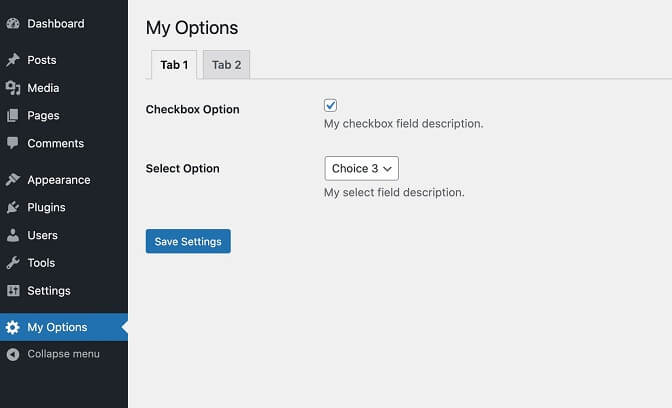 利用WordPress Settings API制作主题设置页